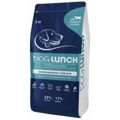 Dog Lunch PREMIUM корм для взрослых собак Средних и Крупных пород (Говядина и рис)